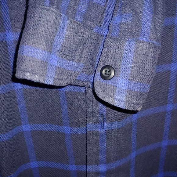 American Eagle Mens Size "Medium" Navy/light Blue Chequered Flannel Cotton 100% - Picture 4 of 5